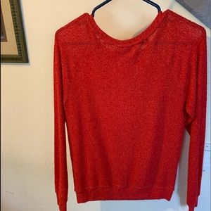 Red long sleeves shirt